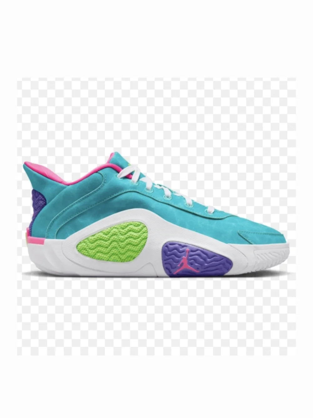 Jordan Tatum 2 Sneakers in Teal, Pink & Neon. - Picture 2 of 13